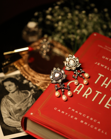 LOTUS NOIR CHANDELIER EARRINGS