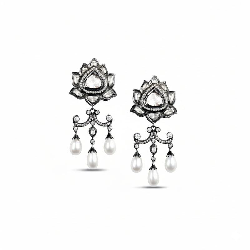 LOTUS NOIR CHANDELIER EARRINGS